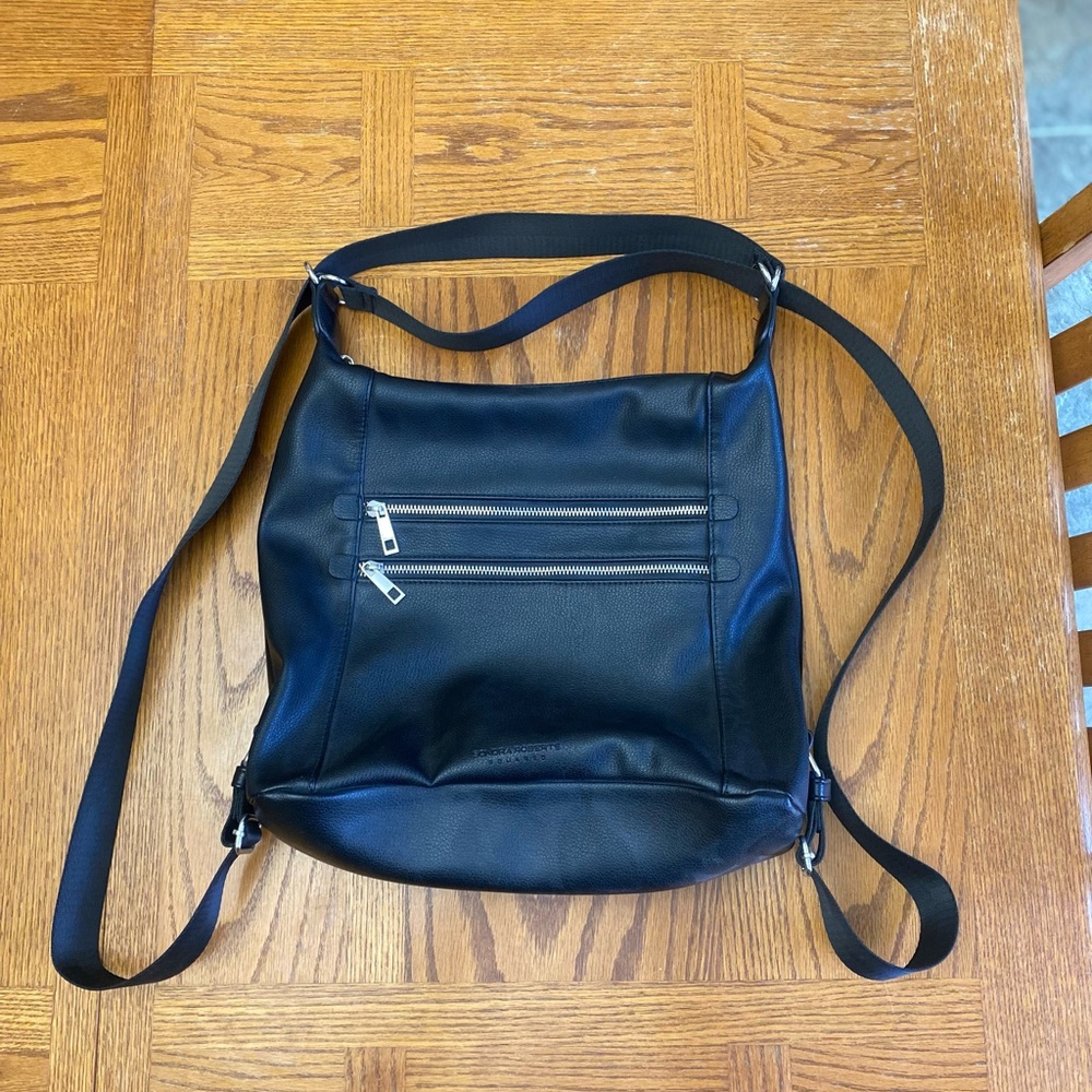 Sondra Robert’s Squared Black Convertible Backpack/Shoulder Bag